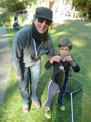 Brenda Lawson assisting at the fish out day.