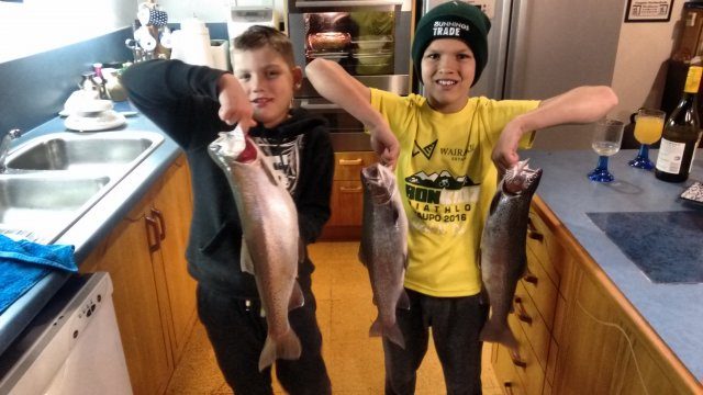 Grandsons with catch