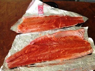 Fillets from Richard Kemp's 8 lb Rainbow